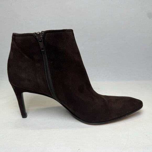 Yves Saint Laurent Stiletto Heel Ankle Boot Womens Sz 7.5N Brown Suede Point Toe - Picture 5 of 10